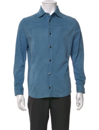 Isaia Leather Long Sleeve Shirt