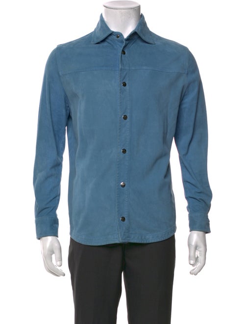 Isaia Leather Long Sleeve Shirt