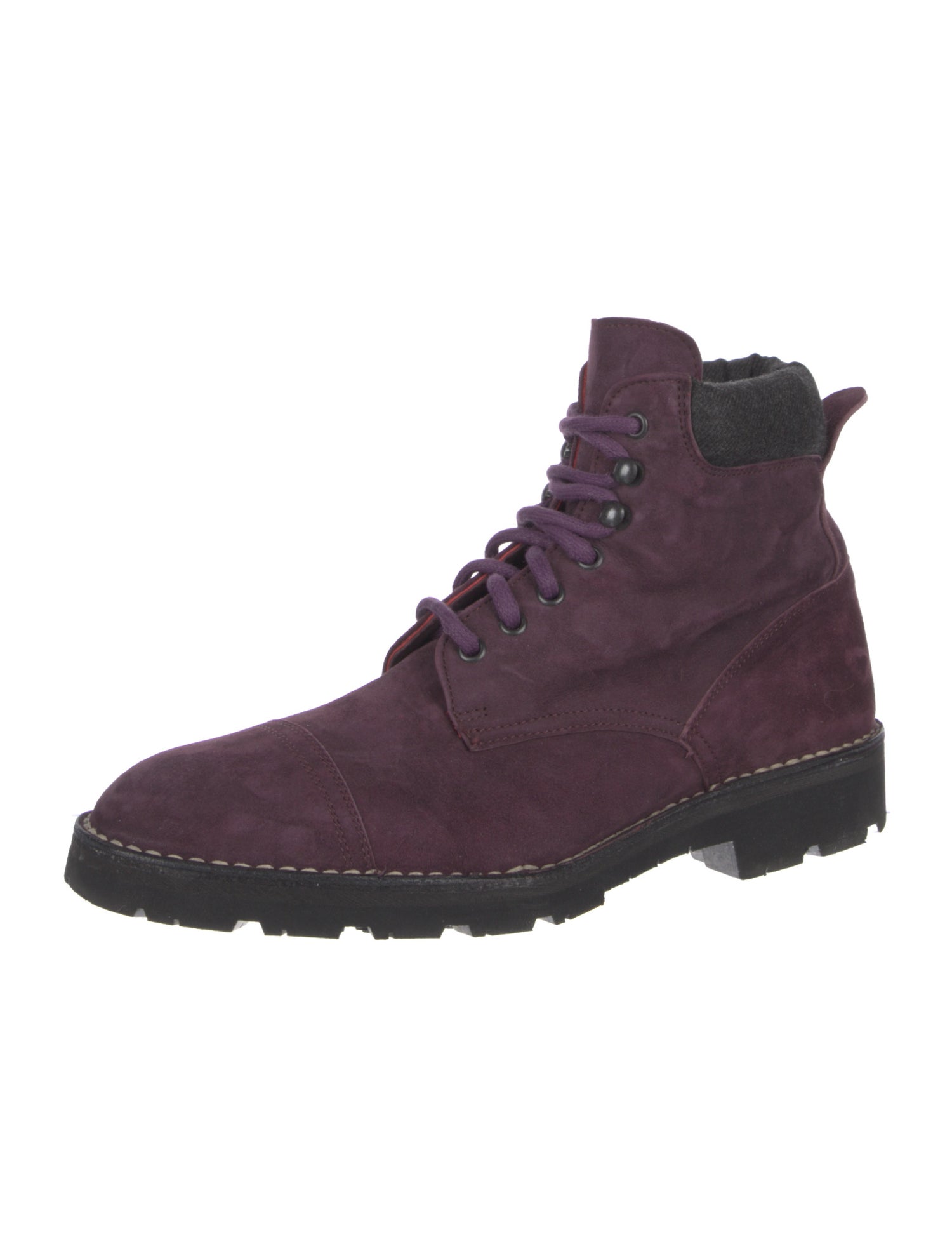 Isaia Leather Combat Boots