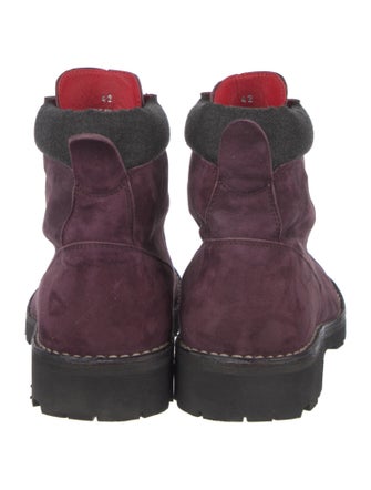 Isaia Leather Combat Boots