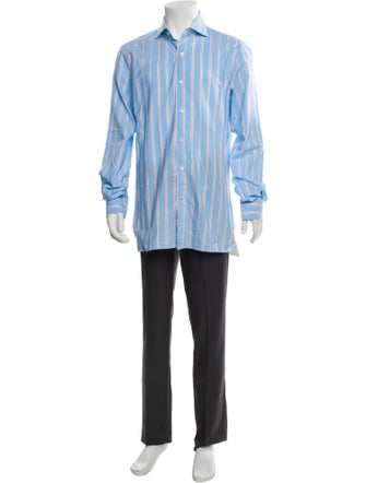 Isaia Striped Long Sleeve Dress Shirt