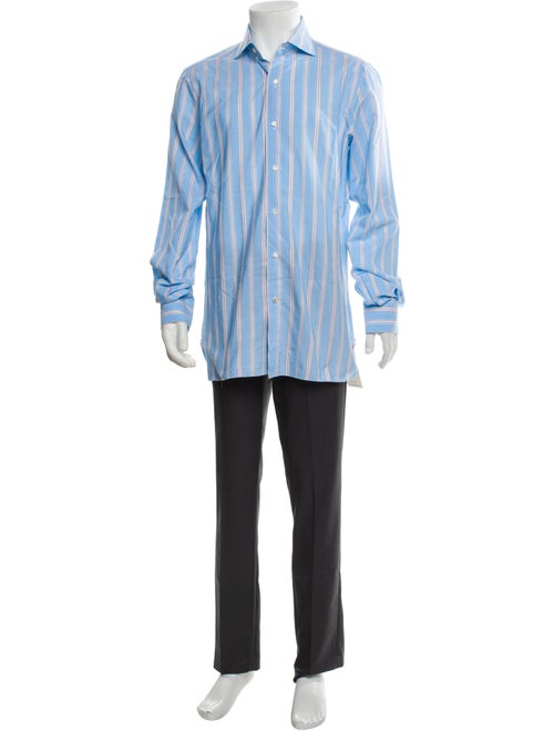 Isaia Striped Long Sleeve Dress Shirt