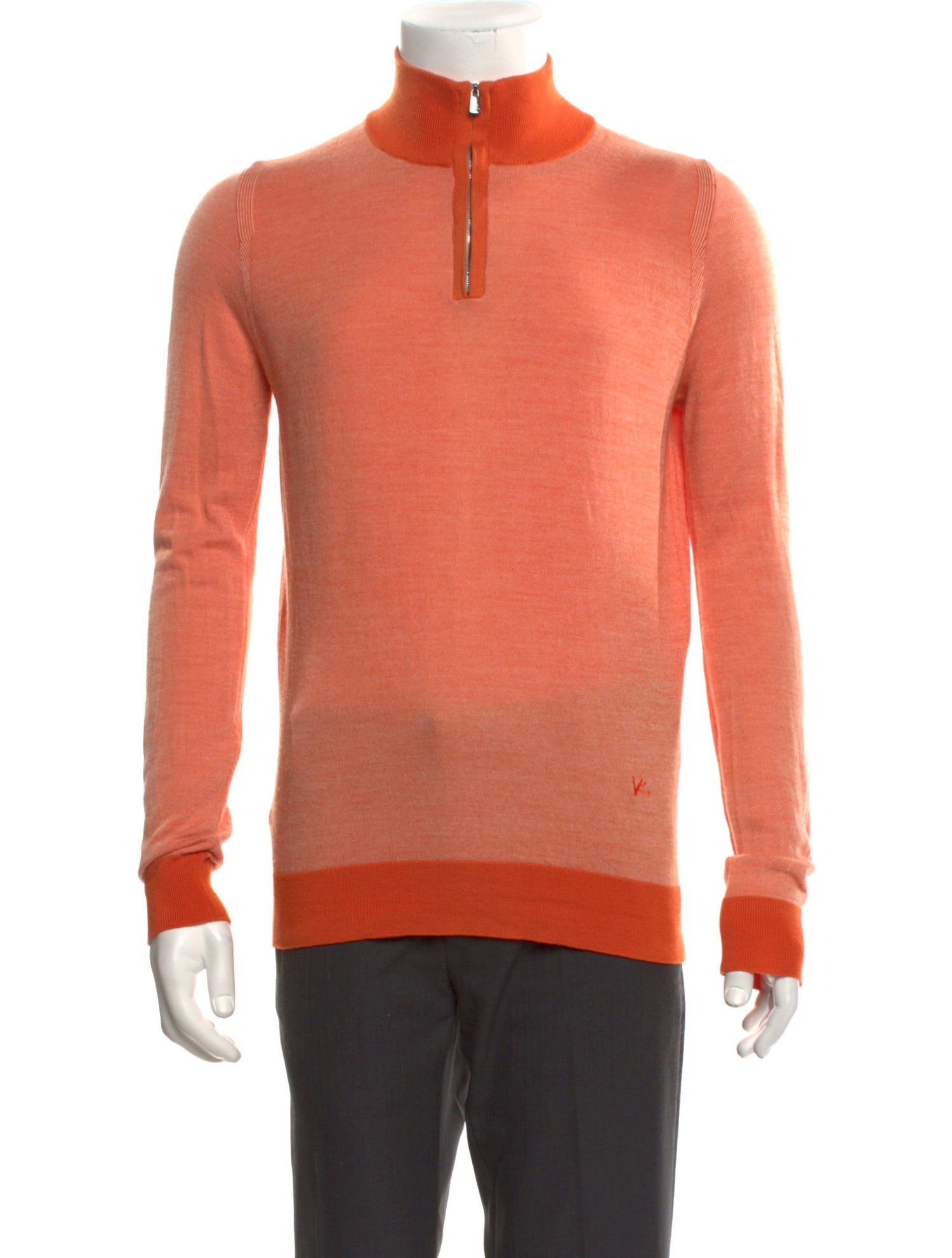 Isaia Mock Neck Long Sleeve Polo Sweater