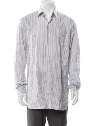 Isaia Striped Long Sleeve Dress Shirt