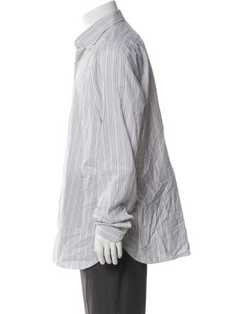 Isaia Striped Long Sleeve Dress Shirt