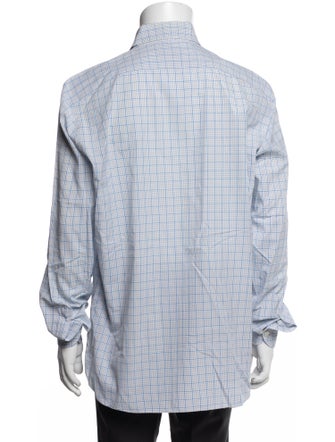 Isaia Plaid Print Long Sleeve Dress Shirt