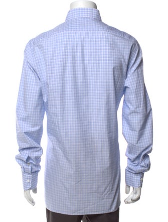 Isaia Plaid Print Long Sleeve Dress Shirt