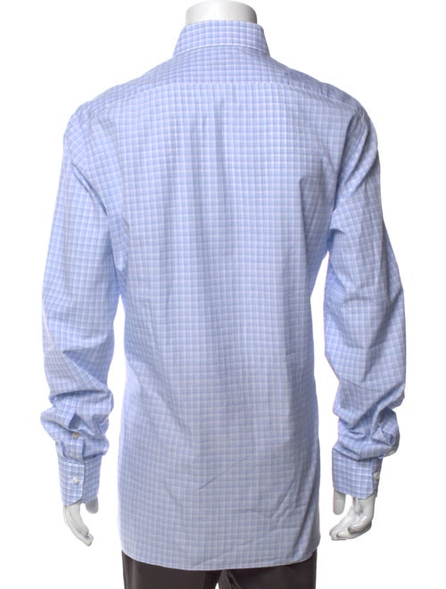 Isaia Plaid Print Long Sleeve Dress Shirt