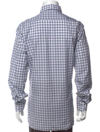 Isaia Plaid Print Long Sleeve Dress Shirt