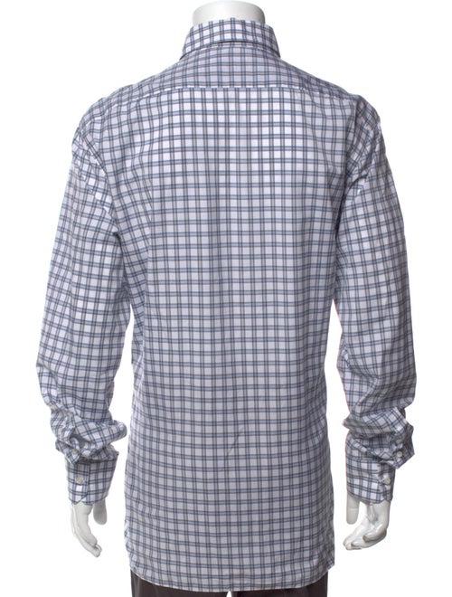 Isaia Plaid Print Long Sleeve Dress Shirt