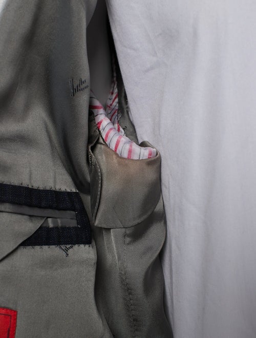 Isaia Wool Plaid Print Blazer