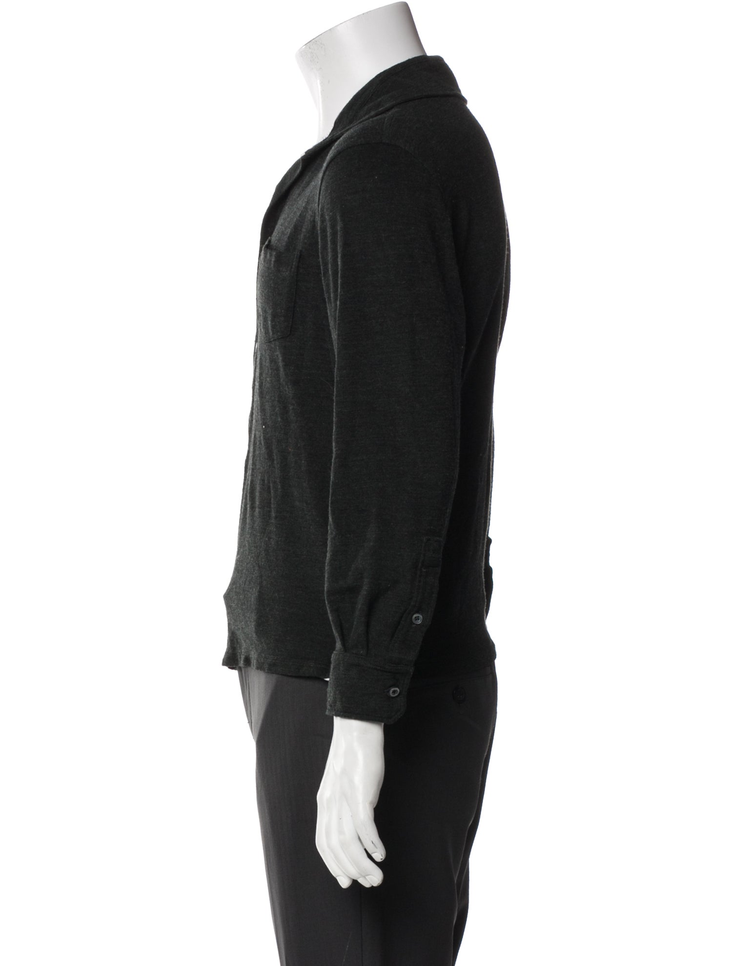 Isaia Wool Long Sleeve Shirt