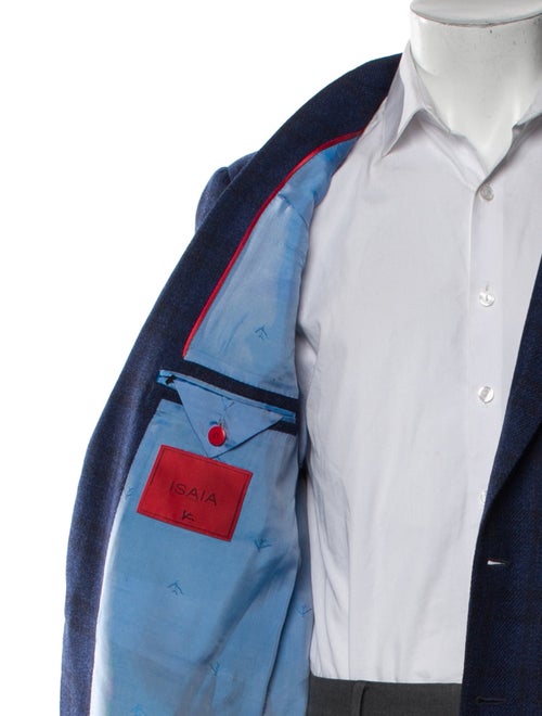Isaia Wool Plaid Print Blazer