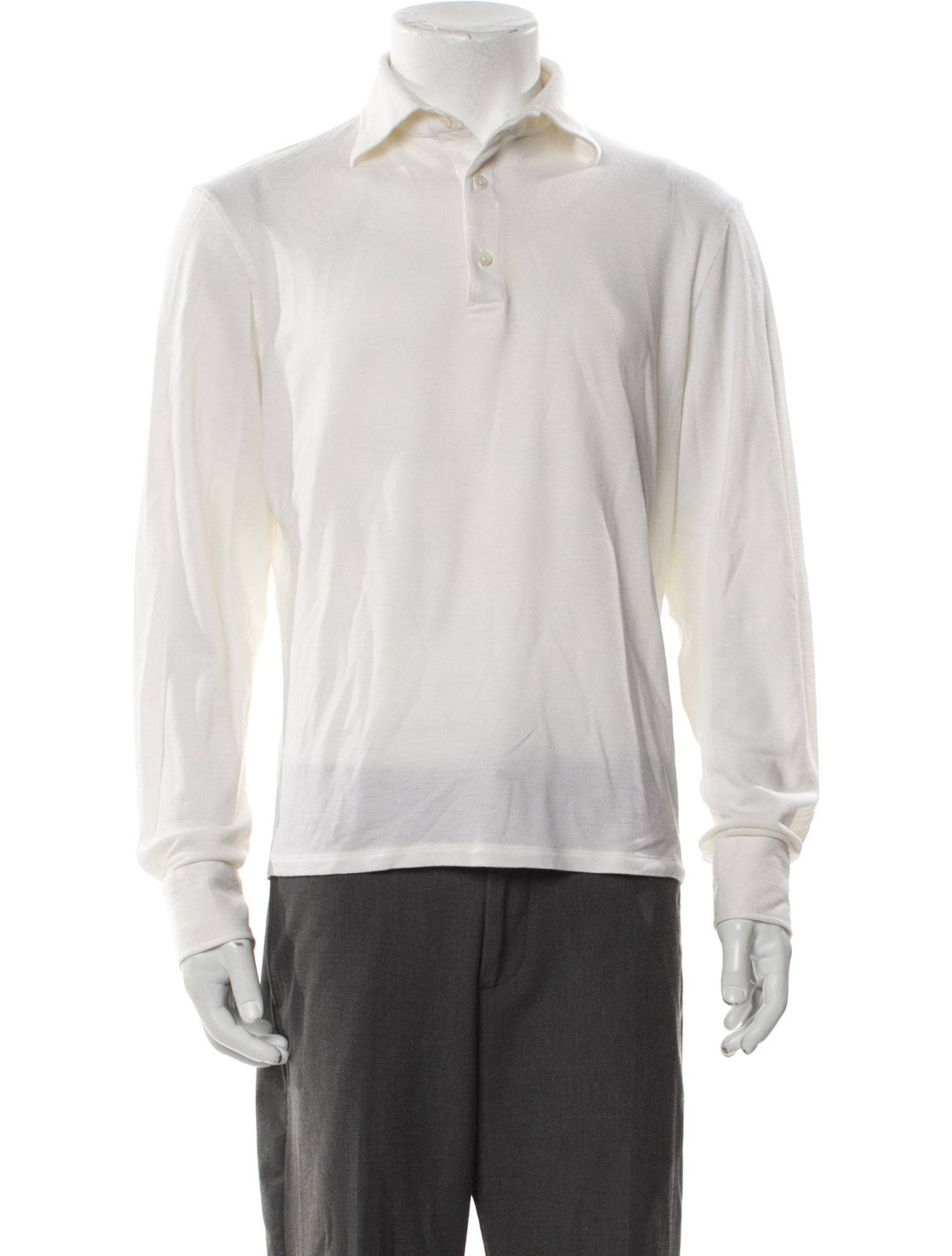 Isaia Wool V-Neck Polo Shirt