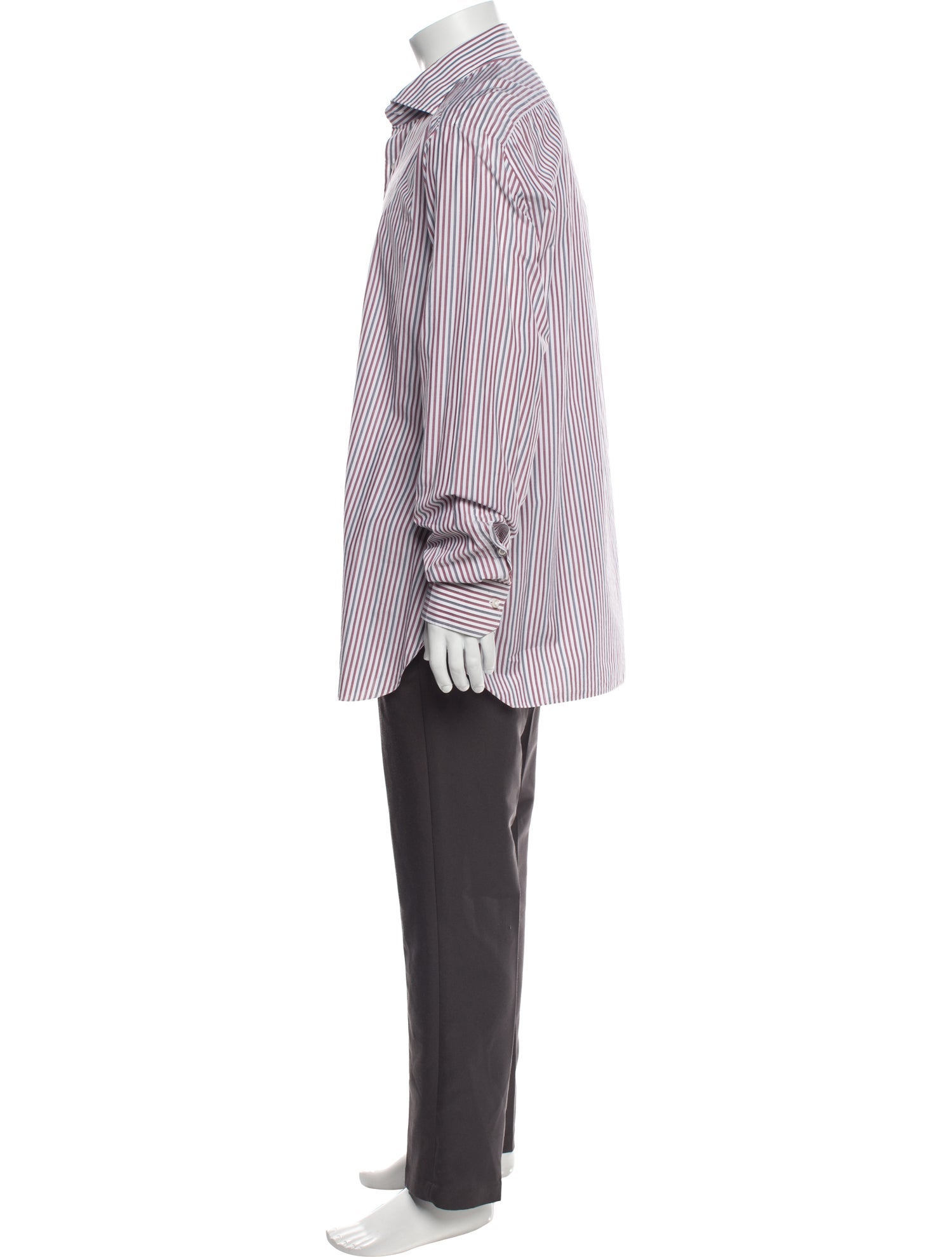 Isaia Striped Long Sleeve Dress Shirt