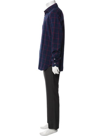 Isaia Plaid Print Long Sleeve Shirt