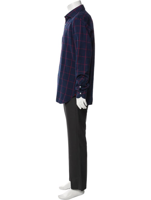 Isaia Plaid Print Long Sleeve Shirt