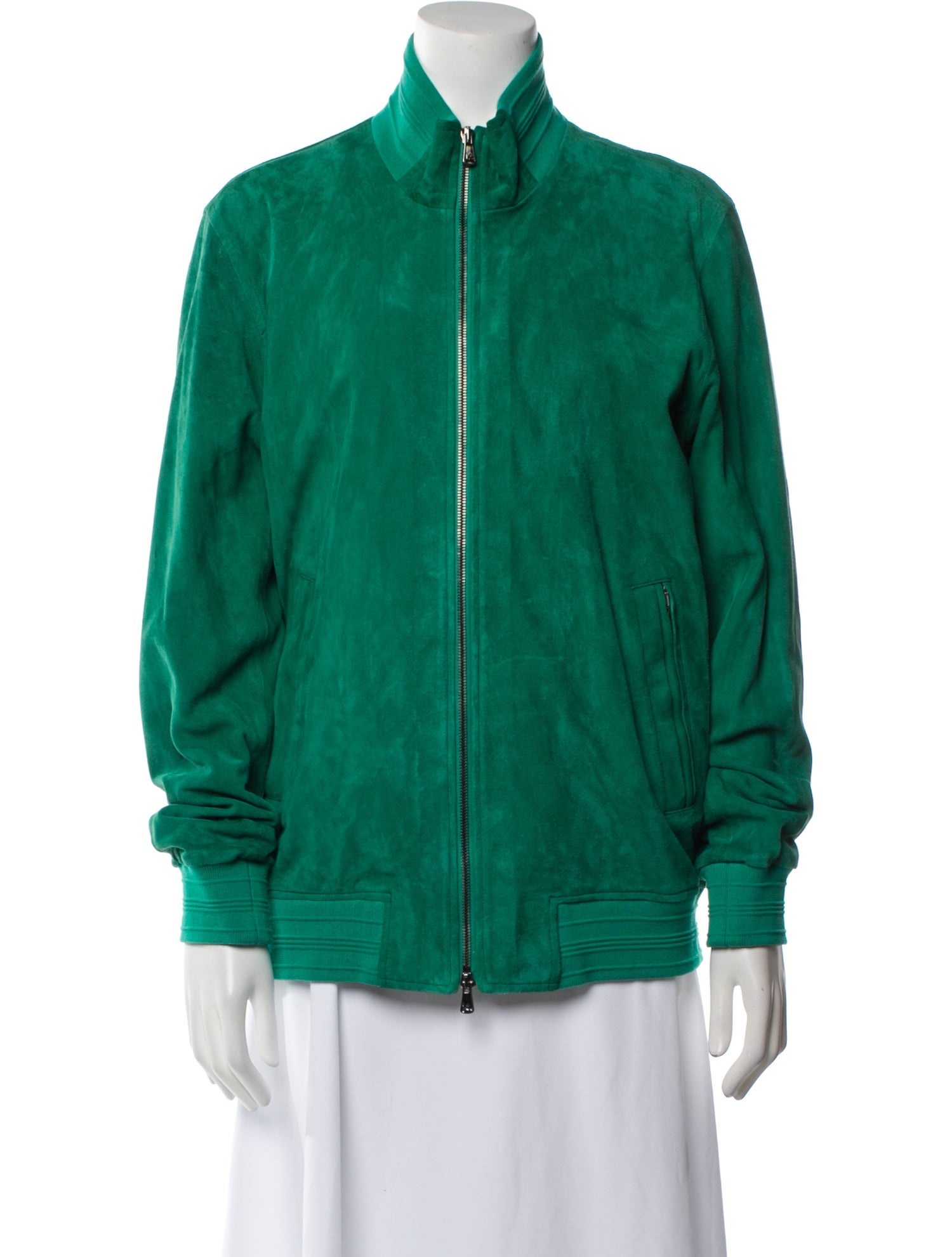 Isaia Lambskin Bomber Jacket