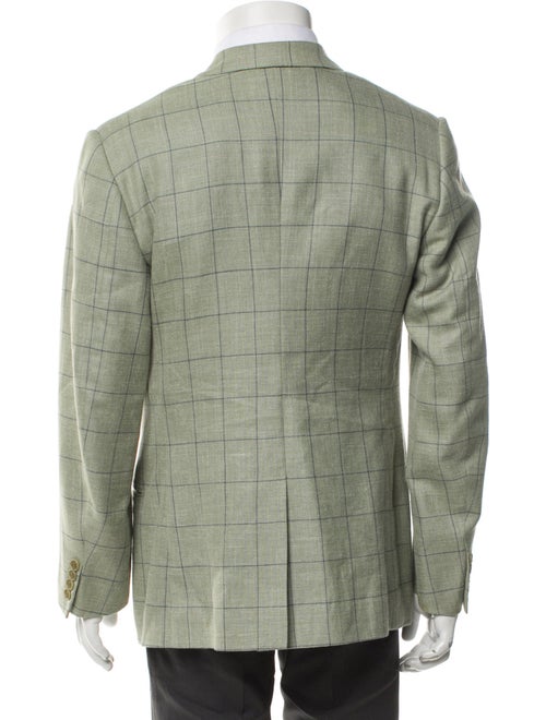 Isaia Wool Plaid Print Blazer