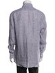 Isaia Linen Plaid Print Dress Shirt