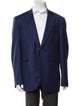 Isaia Wool Embroidered Accent Blazer