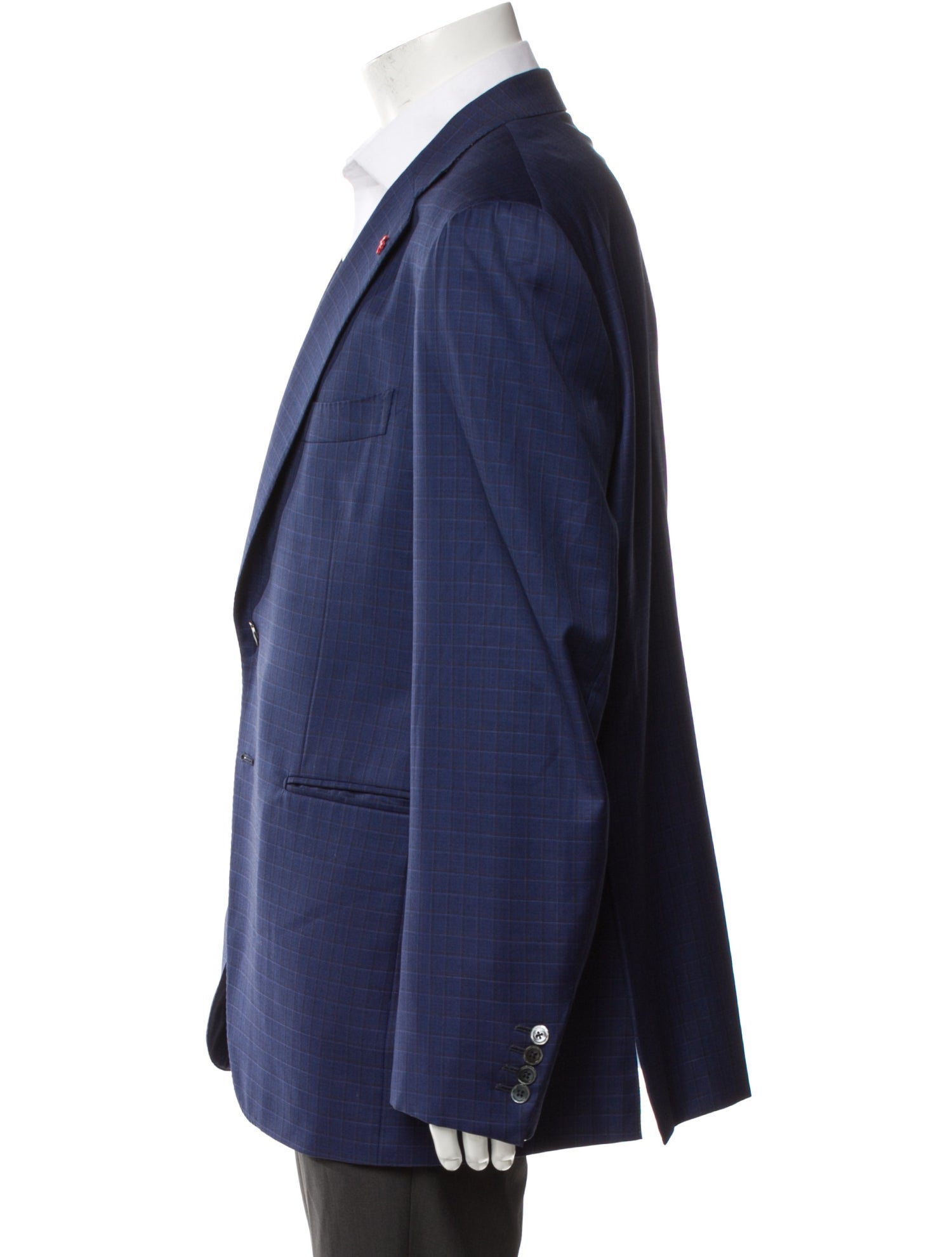 Isaia Wool Embroidered Accent Blazer