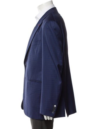 Isaia Wool Embroidered Accent Blazer
