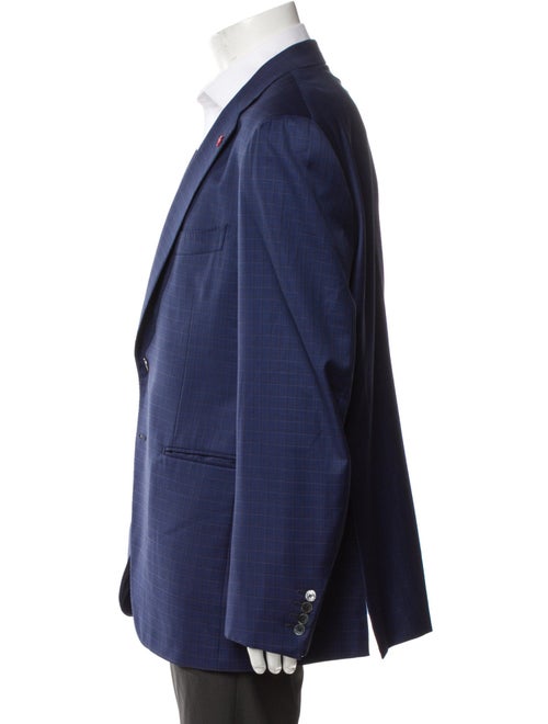 Isaia Wool Embroidered Accent Blazer