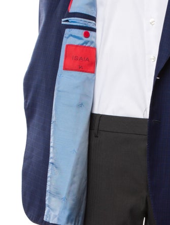 Isaia Wool Embroidered Accent Blazer
