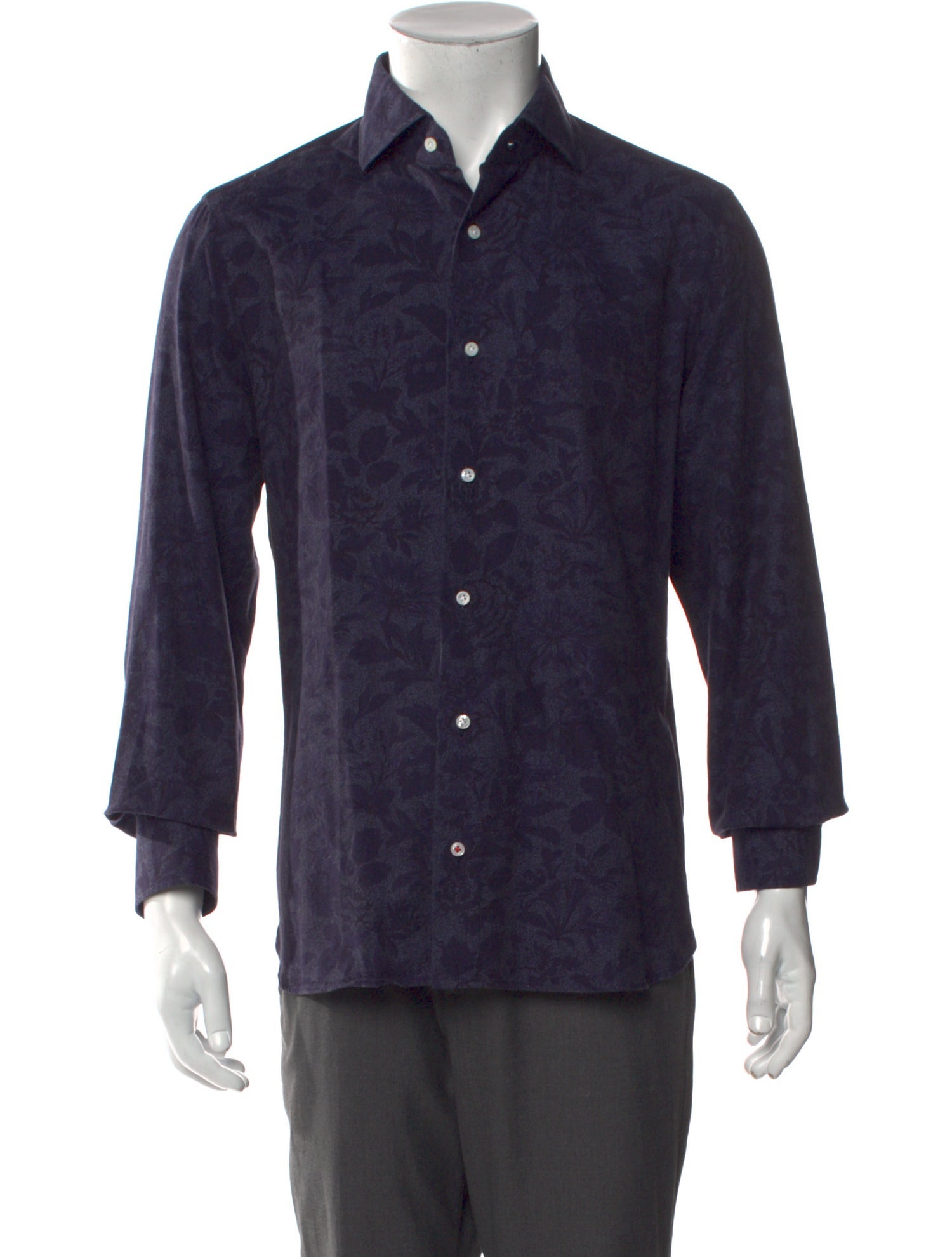 Isaia Floral Print Long Sleeve Shirt