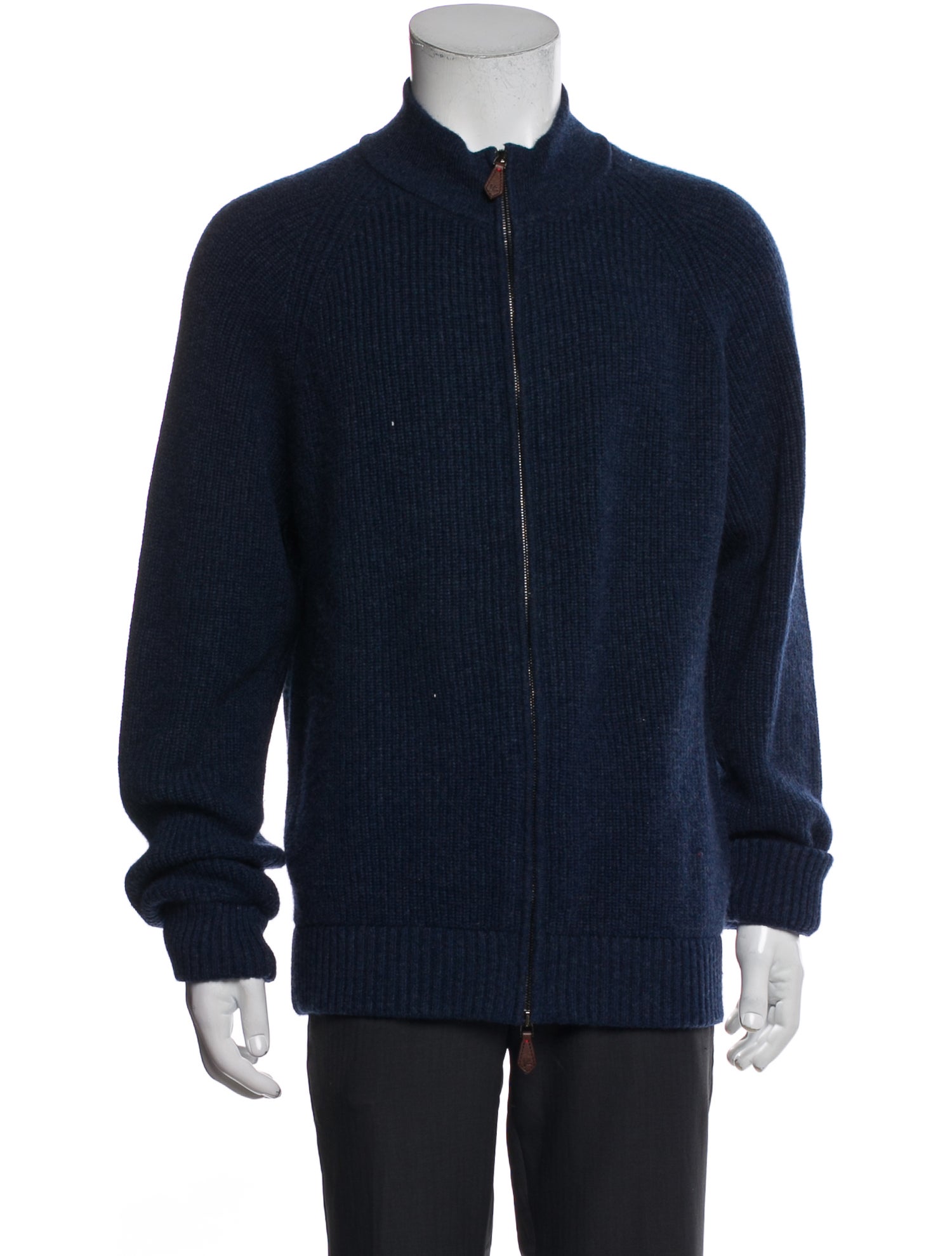 Isaia Cashmere Mock Neck Cardigan