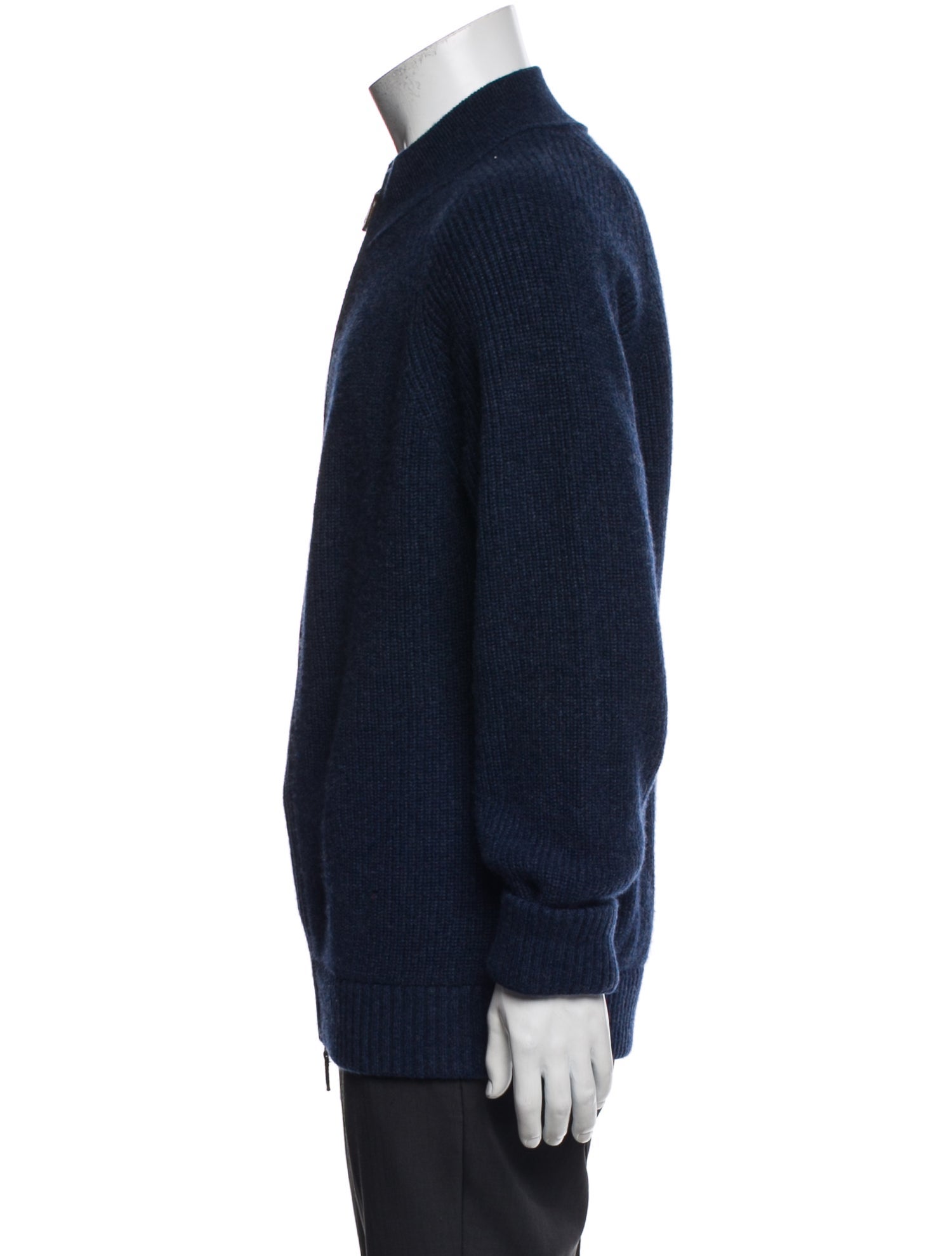 Isaia Cashmere Mock Neck Cardigan