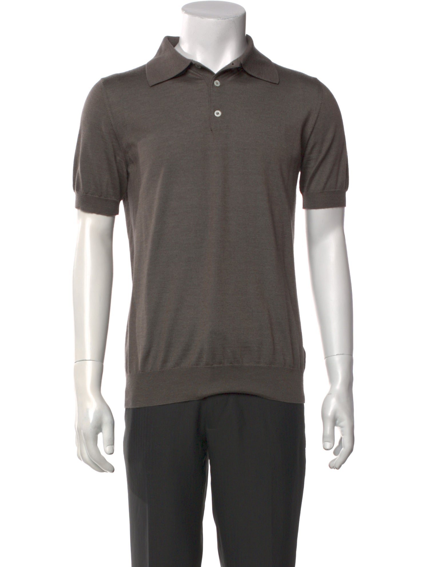 Isaia Cashmere V-Neck Polo Shirt