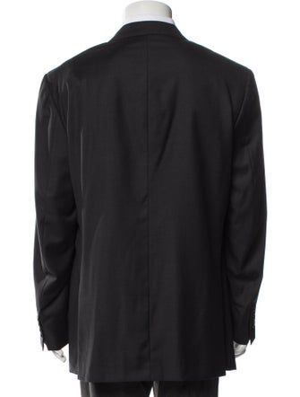 Isaia Wool Embroidered Accent Blazer