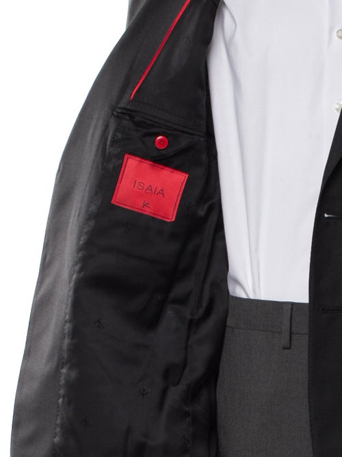 Isaia Wool Embroidered Accent Blazer