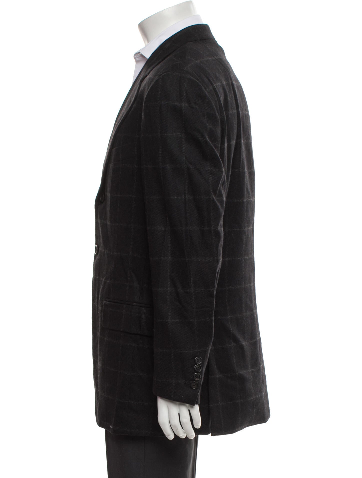Isaia Wool Plaid Print Blazer