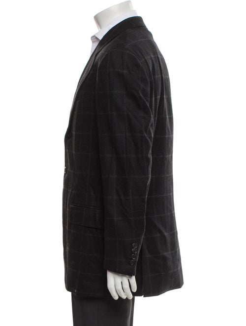 Isaia Wool Plaid Print Blazer