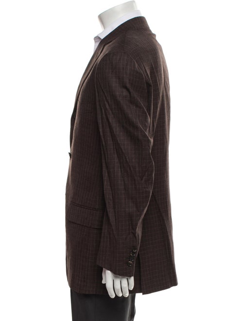 Isaia Wool Plaid Print Blazer