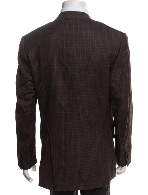 Isaia Wool Plaid Print Blazer