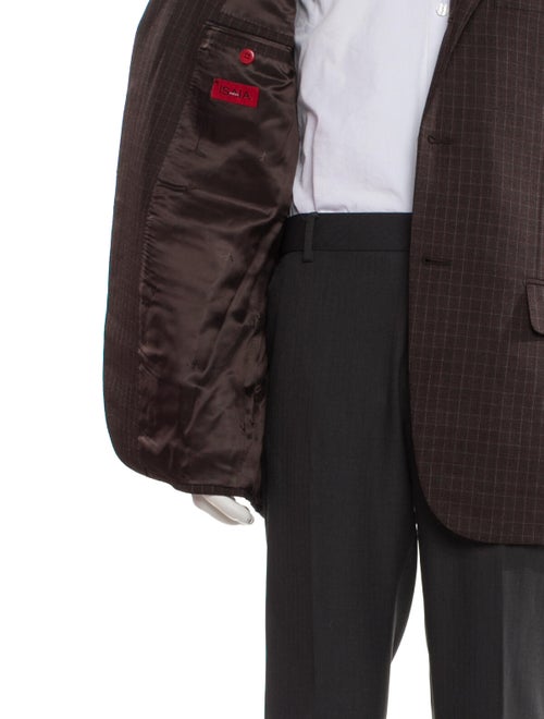 Isaia Wool Plaid Print Blazer
