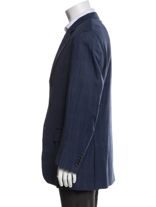 Isaia Wool Plaid Print Blazer