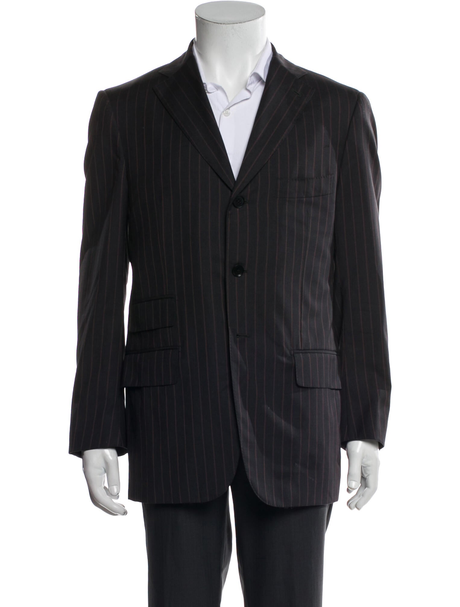 Isaia Wool Striped Two-Piece Blazer