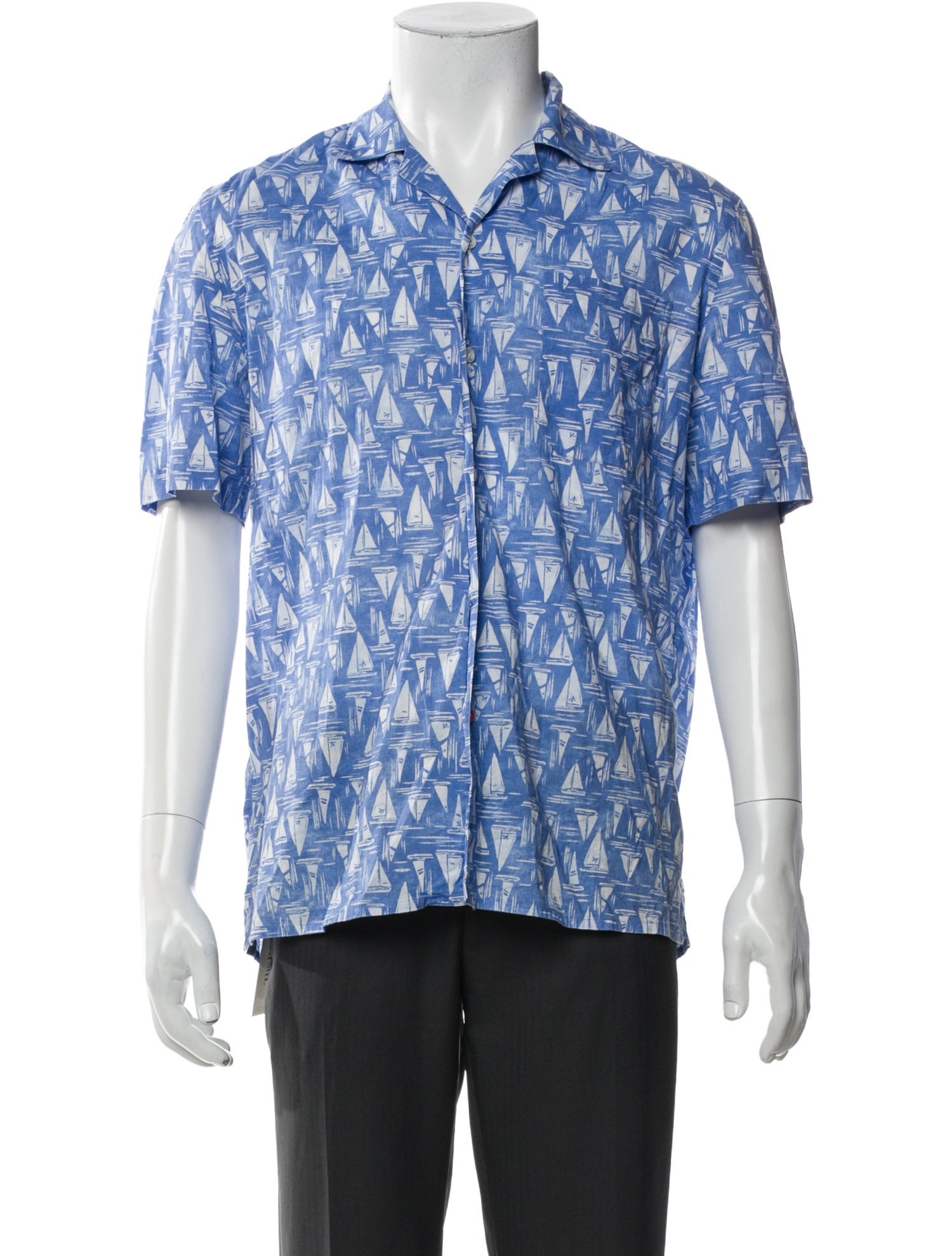 Isaia Printed Short Sleeve Shirt