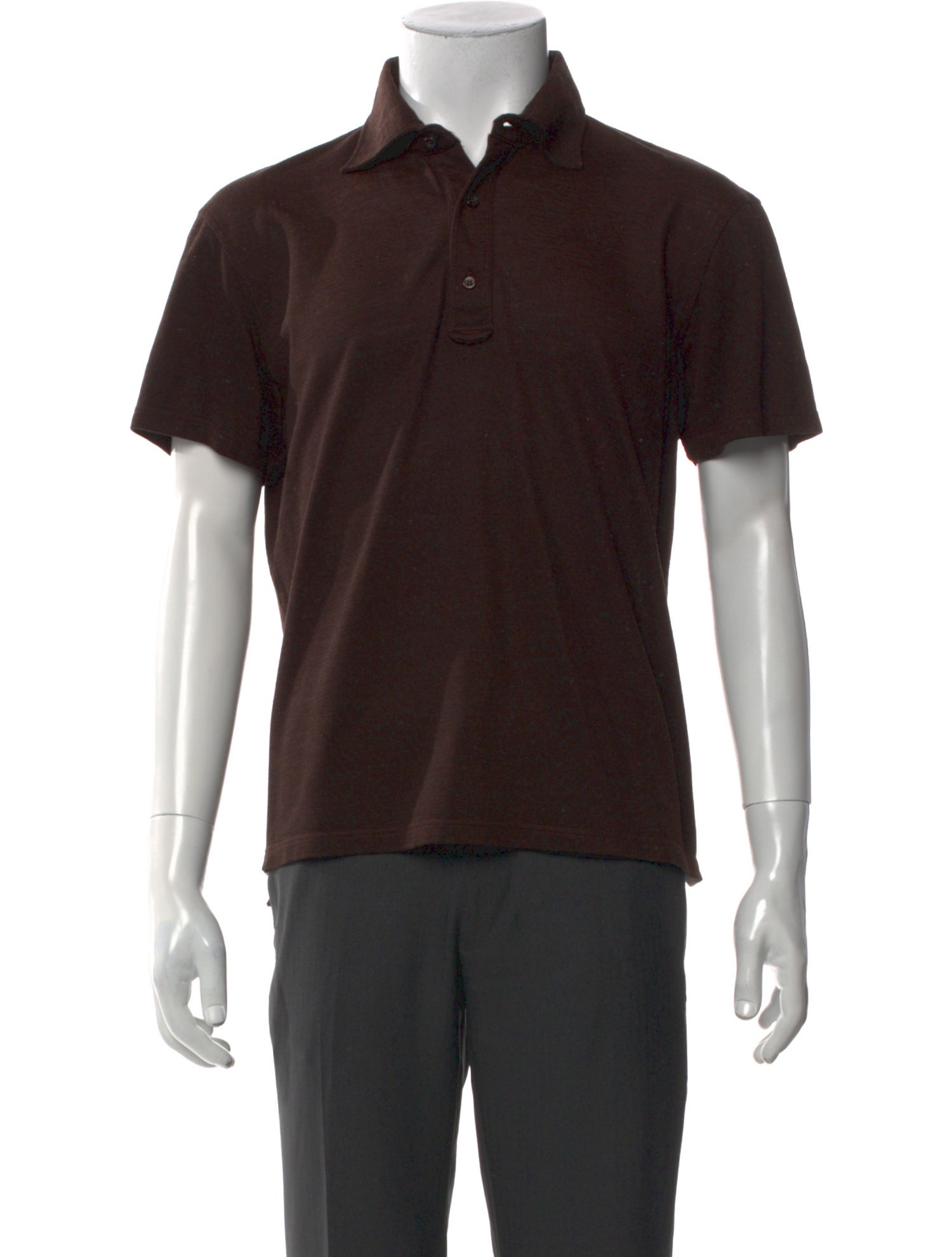Isaia Wool V-Neck Polo Shirt