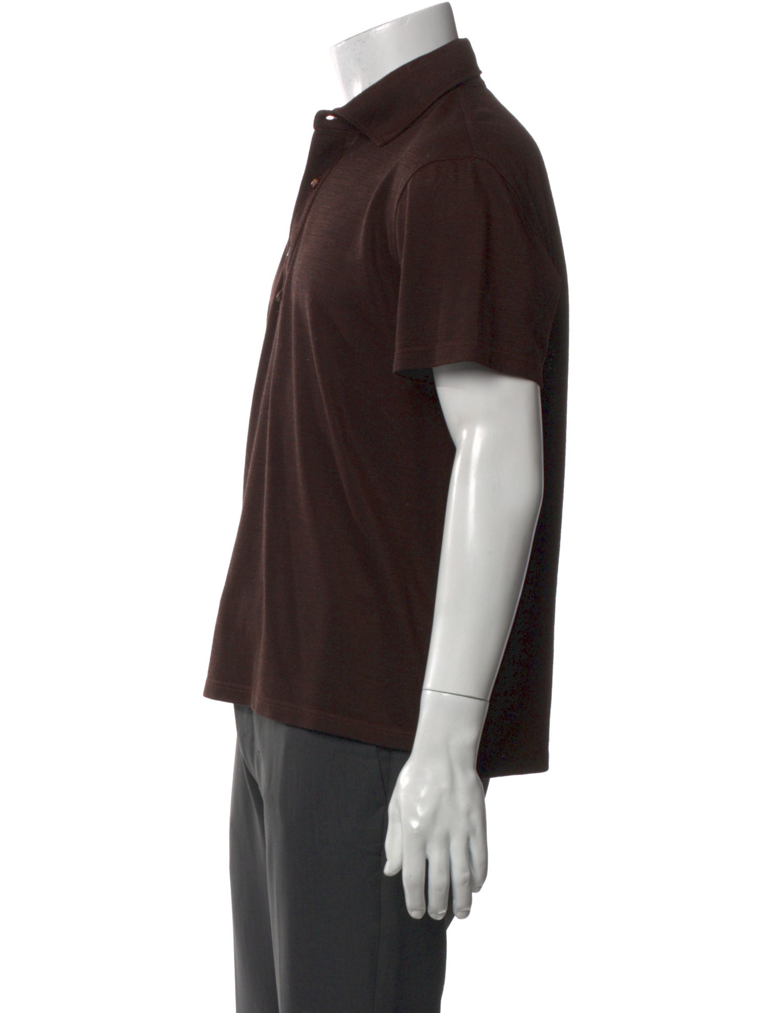 Isaia Wool V-Neck Polo Shirt