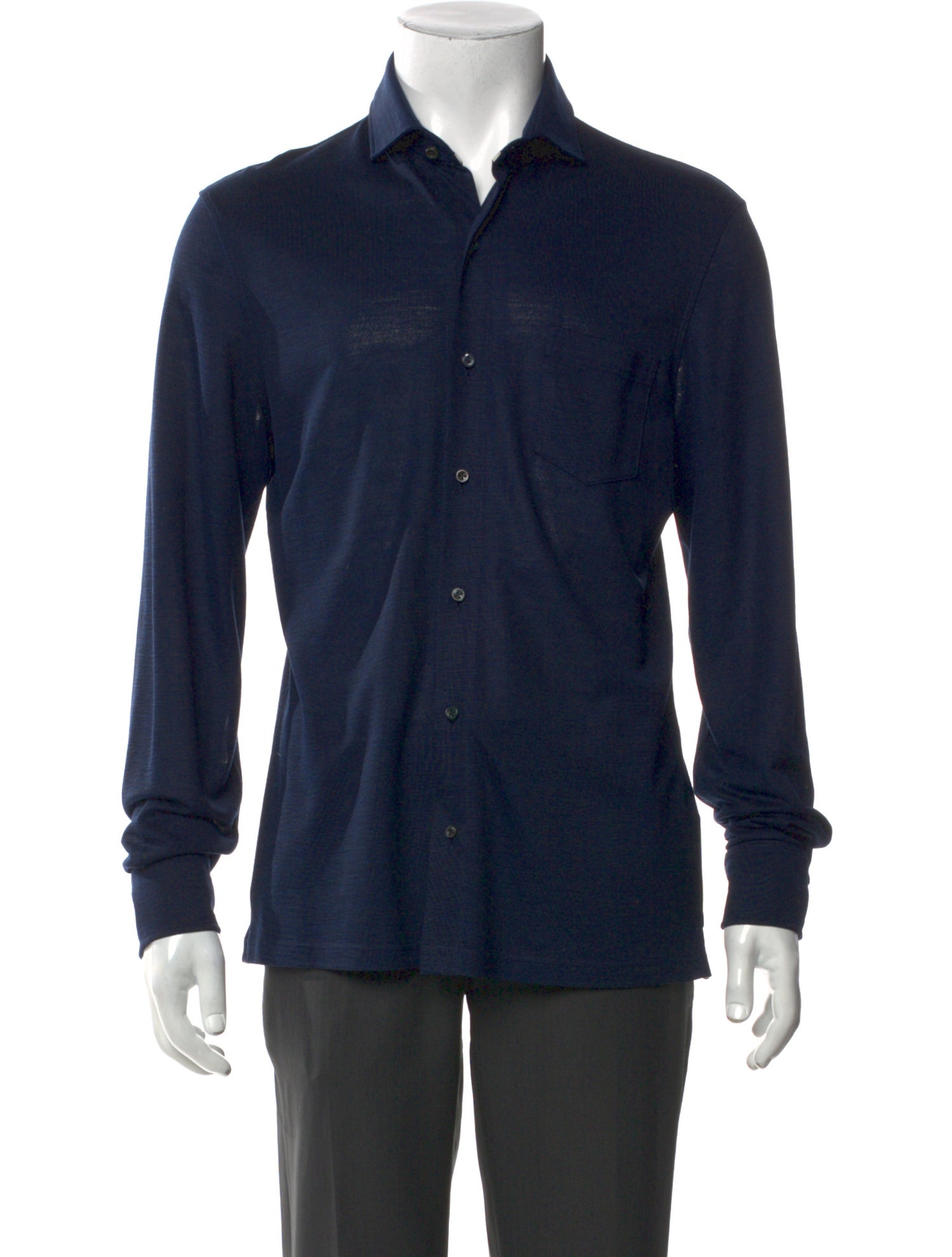 Isaia Wool Long Sleeve Shirt