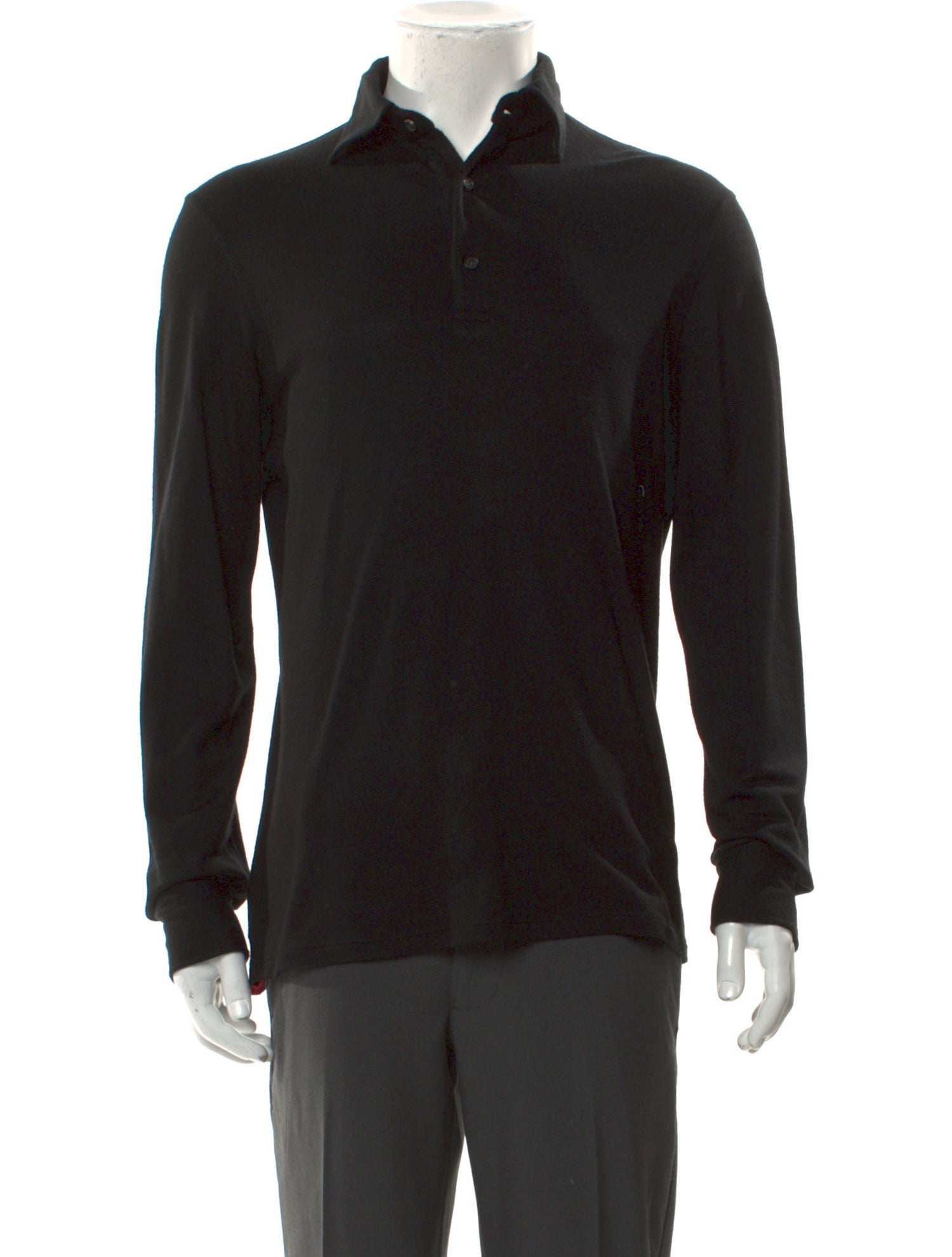 Isaia V-Neck Long Sleeve Polo Shirt