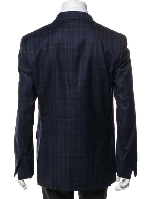 Isaia Wool Plaid Print Blazer