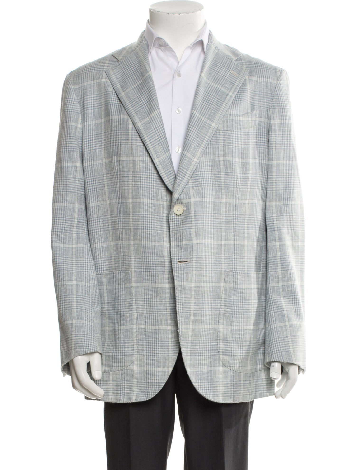 Isaia Plaid Print Blazer