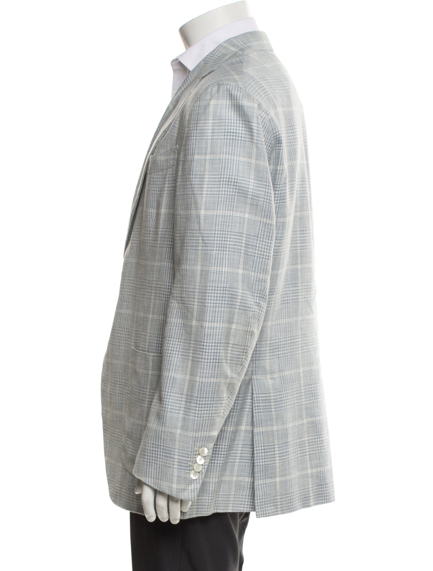 Isaia Plaid Print Blazer